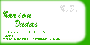 marion dudas business card